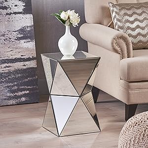 Christopher Knight Home 298214 Aedon Mirrored Side Table