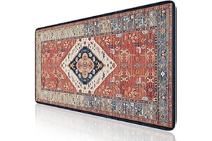 iCasso Rug Desk Mat,Extra Large Desk Pad Non Slip,XXL Keyboard Mat for Home,Long Extended Gaming Mouse Pad with Stitched Edge