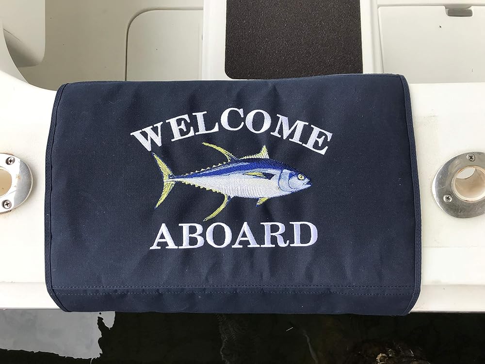 Yellowfin Tuna Boat Mat Custom Embroidered Boarding Mat Game Fish Boat Mat