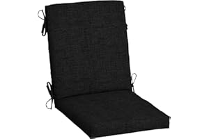 ARDEN SELECTIONS ARDEN Outdoor Dining Chair Cushion, 20 in x 20 in, Weather-Proof, Rain-Proof, Fade Resistant Patio Cushion for Patio, Dining, or Rocking Chairs 20 x 20, Black Leala