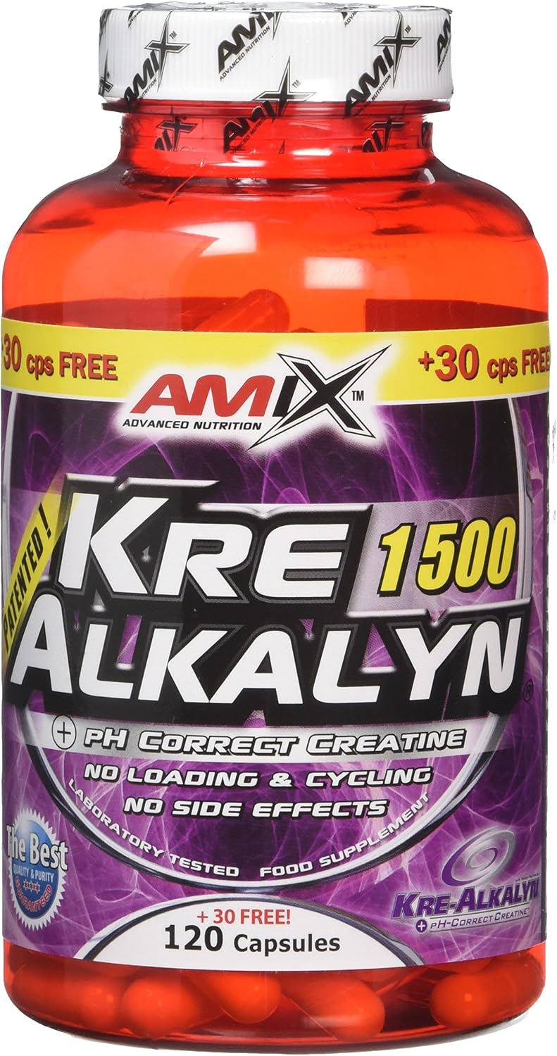 AMIX, Creatine Monohydrate, Kre-Alkalyn, 150 Capsules, Ideal for Athletes, Supplement to Increase Strength