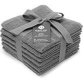 Mellow Buff 100% Cotton Terry Dish Cloth & Dish Towel, 6 Pack, Super Soft and Absorbent Kitchen Towels, Perfect for Kitchen Cleaning and Dish Washing (Grey 6 Pack)