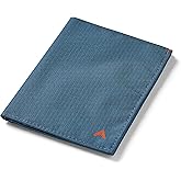 Allett Travel Wallet, Indigo Blue | Nylon, Thin Bifold, RFID Blocking, Minimalistic, Front Pocket | Holds Up To 10 Cards & Passport | For Men & Women