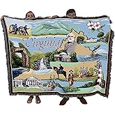 Pure Country Weavers State of Virginia Blanket - Gift Tapestry Throw Woven from Cotton - Made in The USA (72x54)