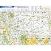 Globe Turner Montana State Wall Map - 22.5" x 17.5" Full Color Glossy Paper, Road, Navigational