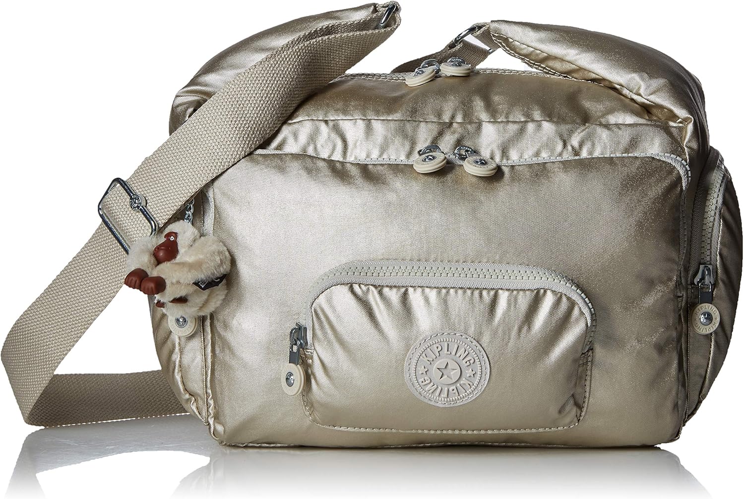 Kipling Erica Bag, Adjustable Crossbody Strap, Zip Closure, Cloud Grey