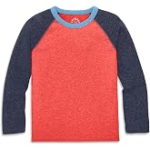 Primary Kids Heathered Long Sleeve Baseball Tee, Cotton Blend Raglan Shirt | Unisex, sizes 2-14, subtly textured and feathery soft with recycled materials, layers under everything all season