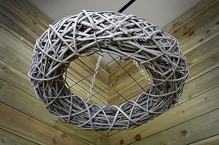 Premier 60cm Natural Willow Hanging Ring Christmas Festive Mesh