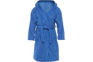Skylinewears Boys & Girls Lightweight Cotton Hooded Robe Soft Terry Cloth Bathrobe for Kids Navy 8