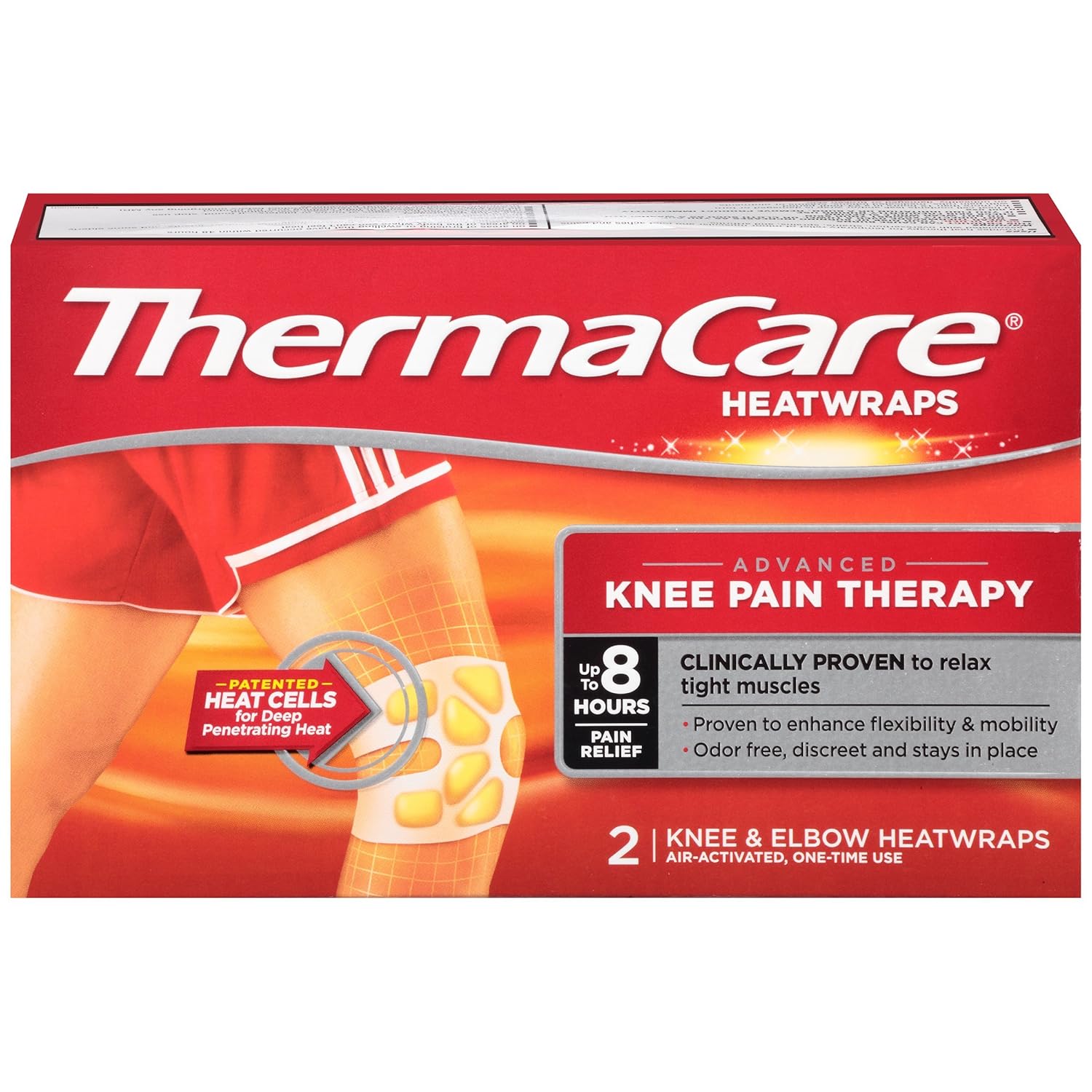 ThermaCare Knee & Elbow Pain Therapy Heatwraps (2Count, Pack of 3