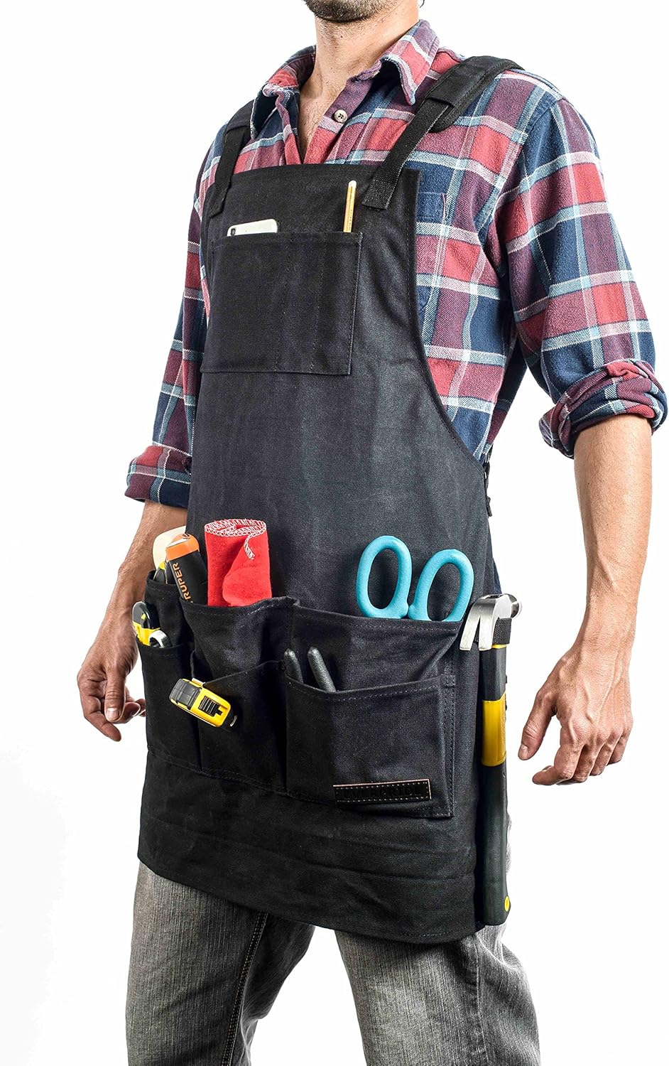 Premium 11 Pocket Waxed Canvas Work & Tool Apron Heavy Duty Shop
