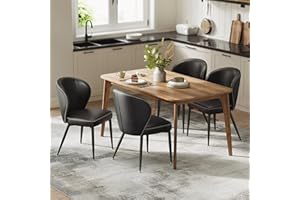 VASAGLE EKHO Collection - Dining Chairs Set of 4, Upholstered Kitchen Chairs, Comfortable Seat, Synthetic Leather with Stitch