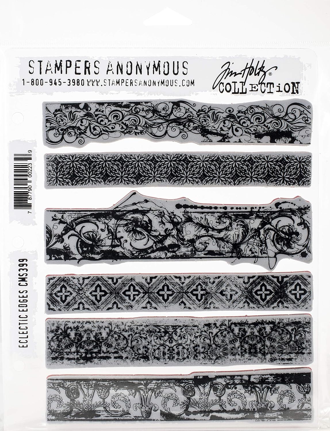 Stampers Anonymous AGW AGCMS399 Eclectic Edges Stamp Set, 7 inch x 8.5 inch
