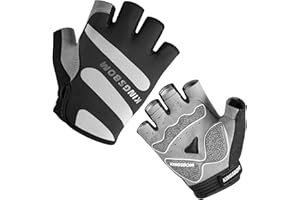 KINGSBOM Breathable Cycling Gloves, Shock-Absorbing Bike Gloves with Light Silicone Gel Pad, Anti-Slip Bicycle Gloves for Men and Women