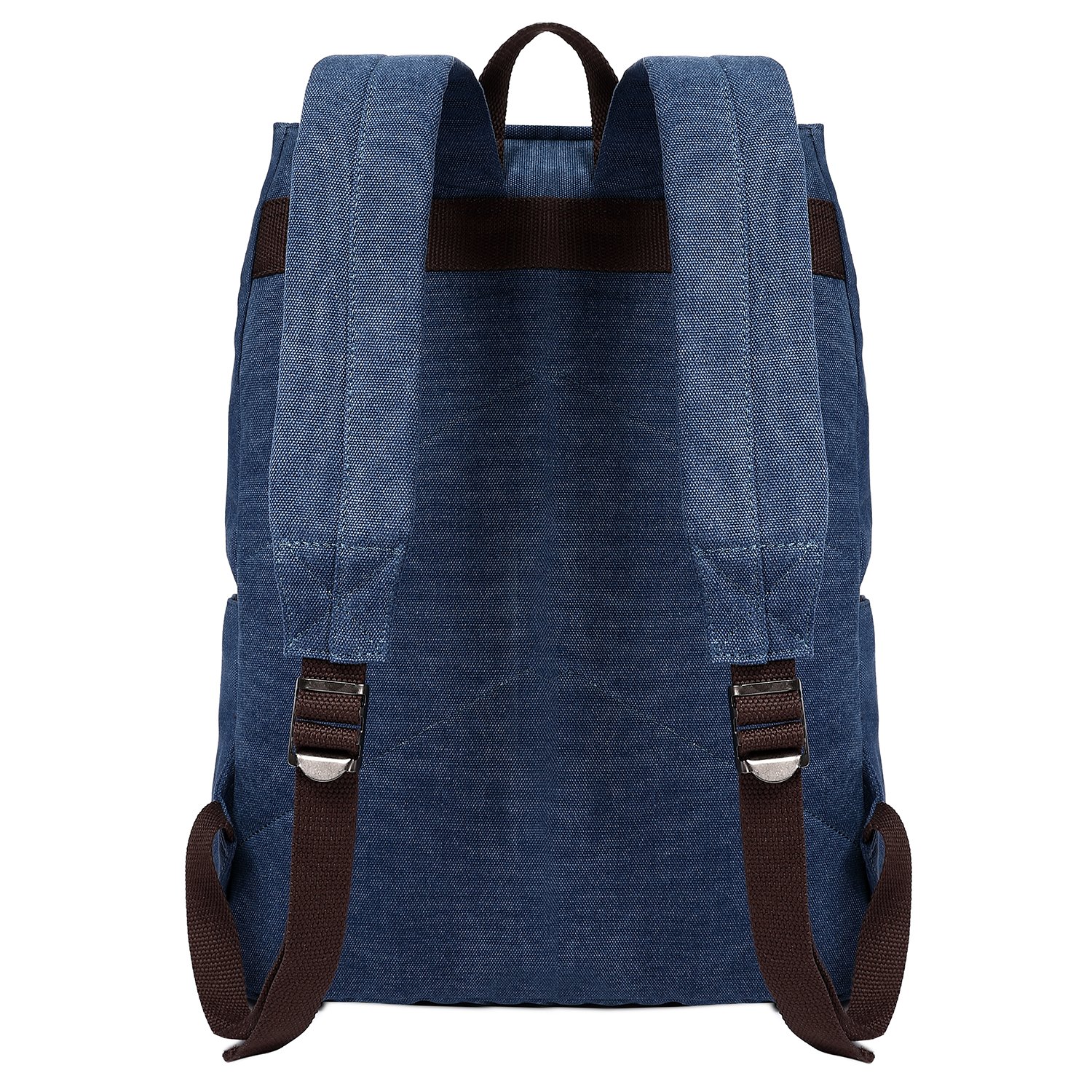 Fresion Vintage Casual Canvas Leather Shoulder Backpack Hiking Bags Travel Rucksack Handbag with 18L Large Capacity for Men and Women, Blue