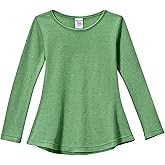 City Threads Toddler Little Girls Long Sleeve Shirts Thermal Tunic Tops, Cotton Blend Shirt for Girls (Elf Green, 4T)
