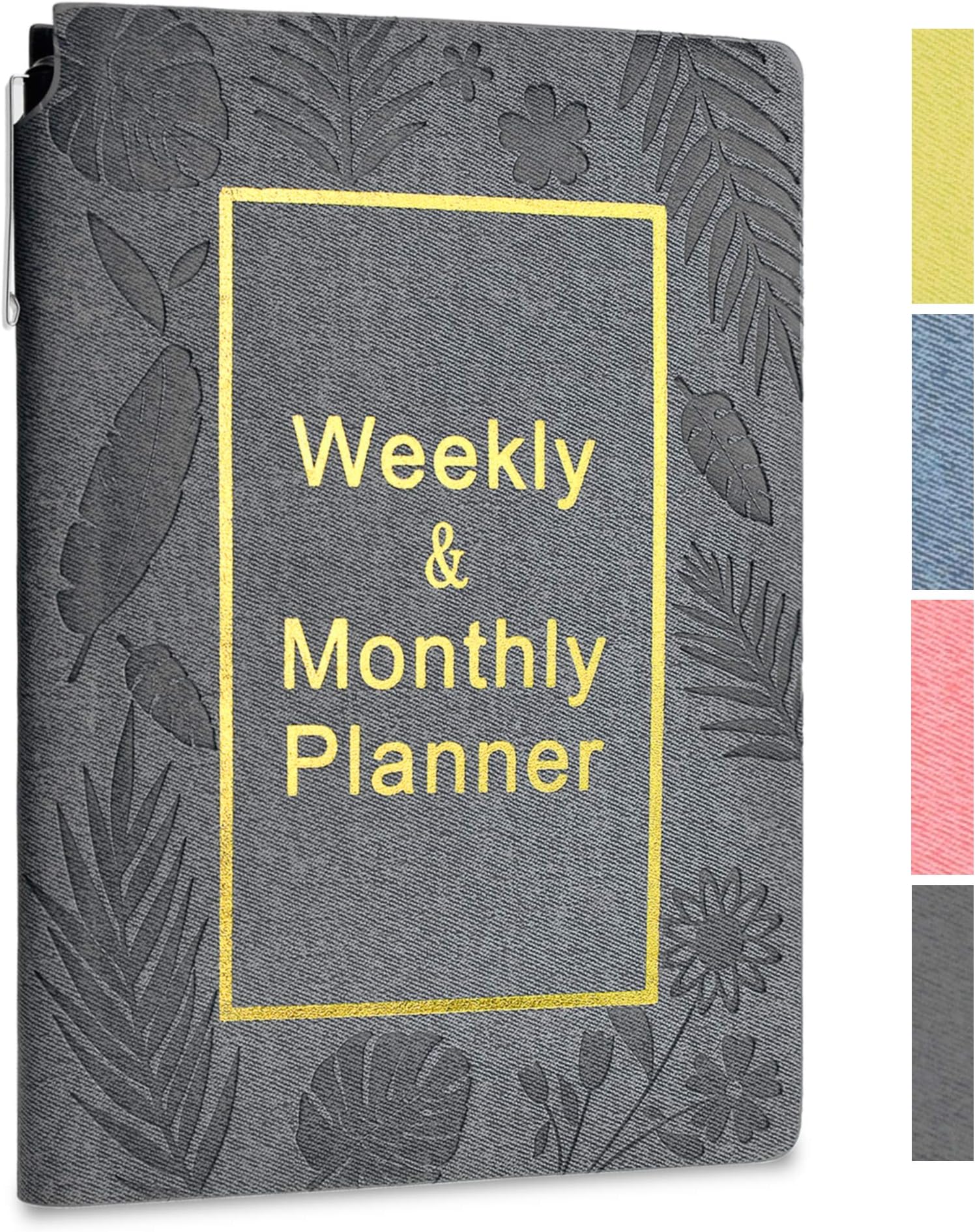 SynLiZy A5 Undated Planner Agenda Appointment Book Academic Weekly & Monthly Planner 12 Months 53 Weeks 6" x 8.3"