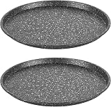 Salter Megastone Pizza Pans Set of 2, 29 cm Non-Stick Perforated Carbon Steel