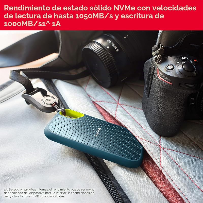 Sandisk 1tb extreme portable ssd, usb-c, memória de estado sólido nvme externa, até 1050 mb/s, classificação ip65 de resistência à água e poeira - monterey
