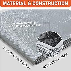 HOMESTEAD Waterproff Tarp 20' x 30', Medium Duty 10