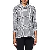 Three Quarters Drop Shoulder Cowl Collar Sweater Top