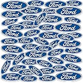 Ford Oval Emblem 50ct Vinyl Large Deluxe Stickers Variety Pack – Classic Blue Ford Logo Designs, Laptop, Water Bottle, Scrapbooking, Tablet, Indoor/Outdoor