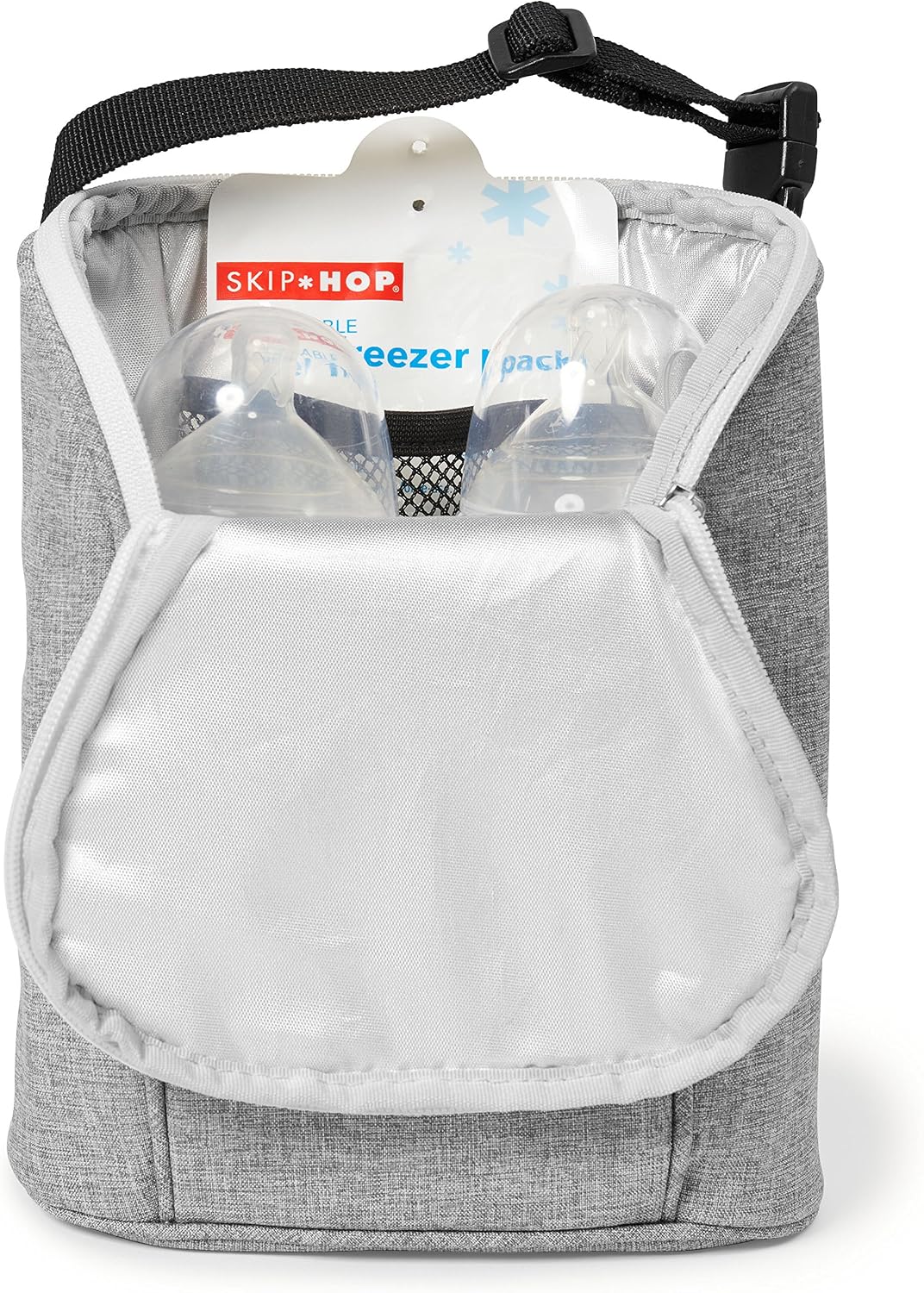 Skip Hop Grab and Go Double Bottle Bag, Grey Melange, 2 Count (Pack of 1) - Image 4