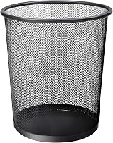 KEPLIN Round Trash Can Bin 1 Pack Black Non-slip Mesh Waste Paper Bin
