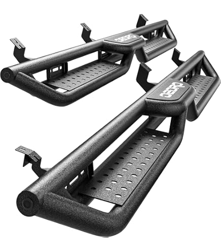 Running Board Auto Dynasty 5 Inches Honeycomb S Compatible With 2005-2022 Toyota Tacoma Double/Crew Cab, Stainless Steel Side Step Nerf Bar, Polished Chrome Running Boards For Silverado Crew Cab