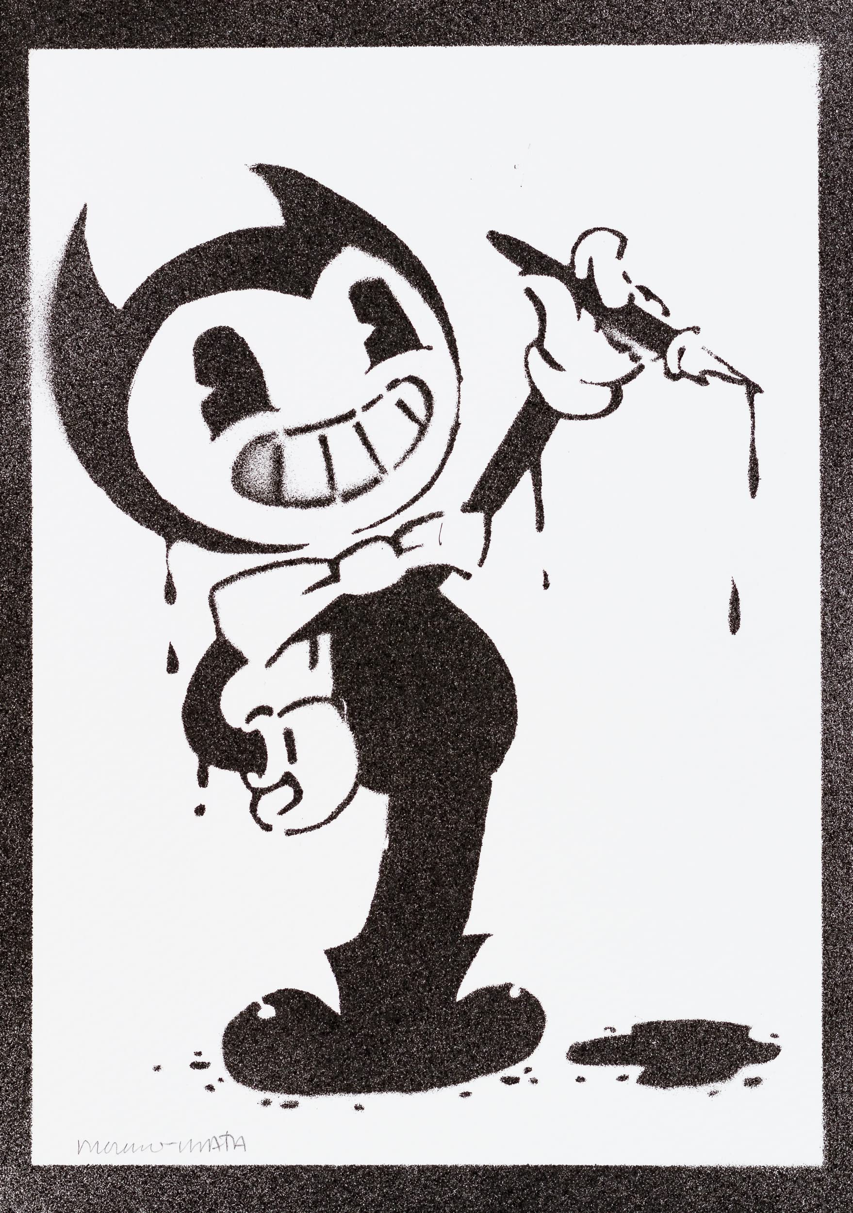 moreno-mata Real Handmade Graffiti Ben... BATIM Gamer Poster Room Decor Home Wall Art Decoration Bedroom Gifts for Men and Women