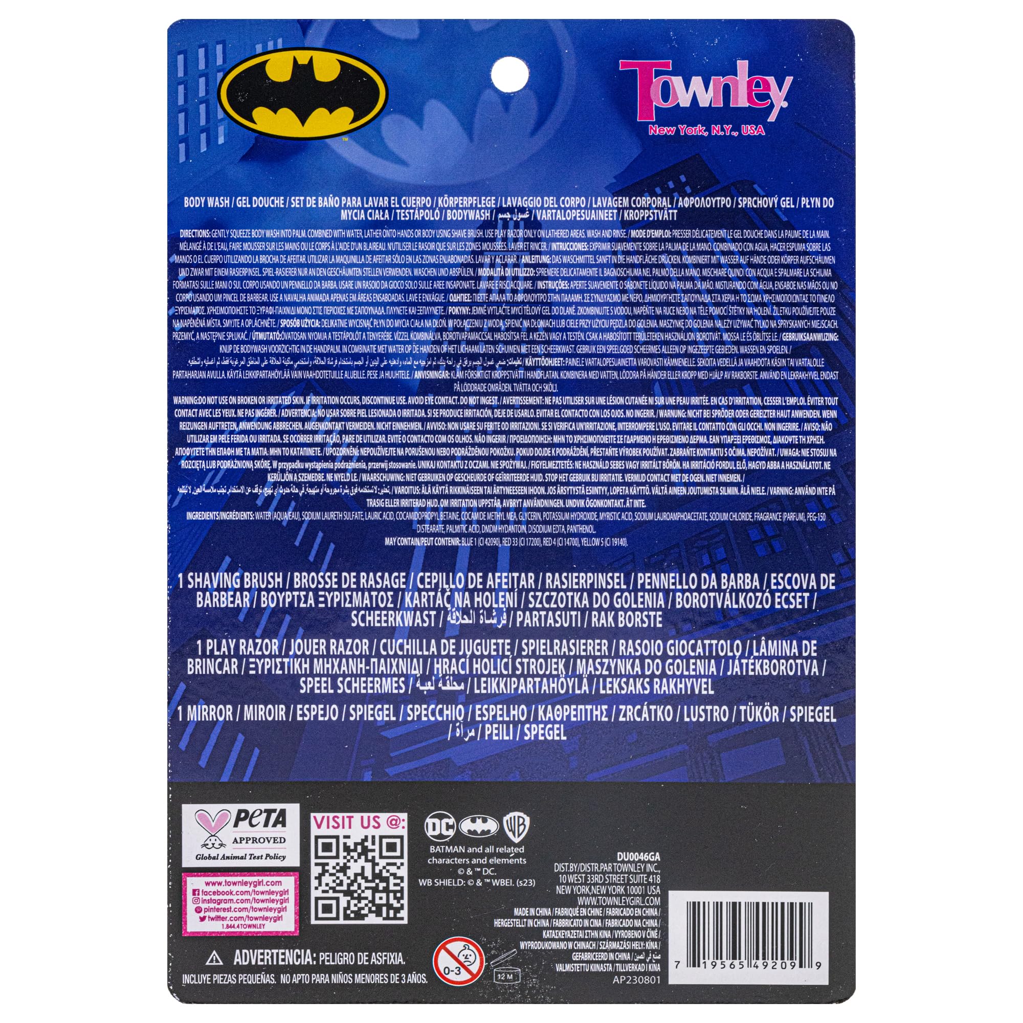 Batman Shaving and Grooming Pretend Play Kit Safe for Kids by Townley Girl