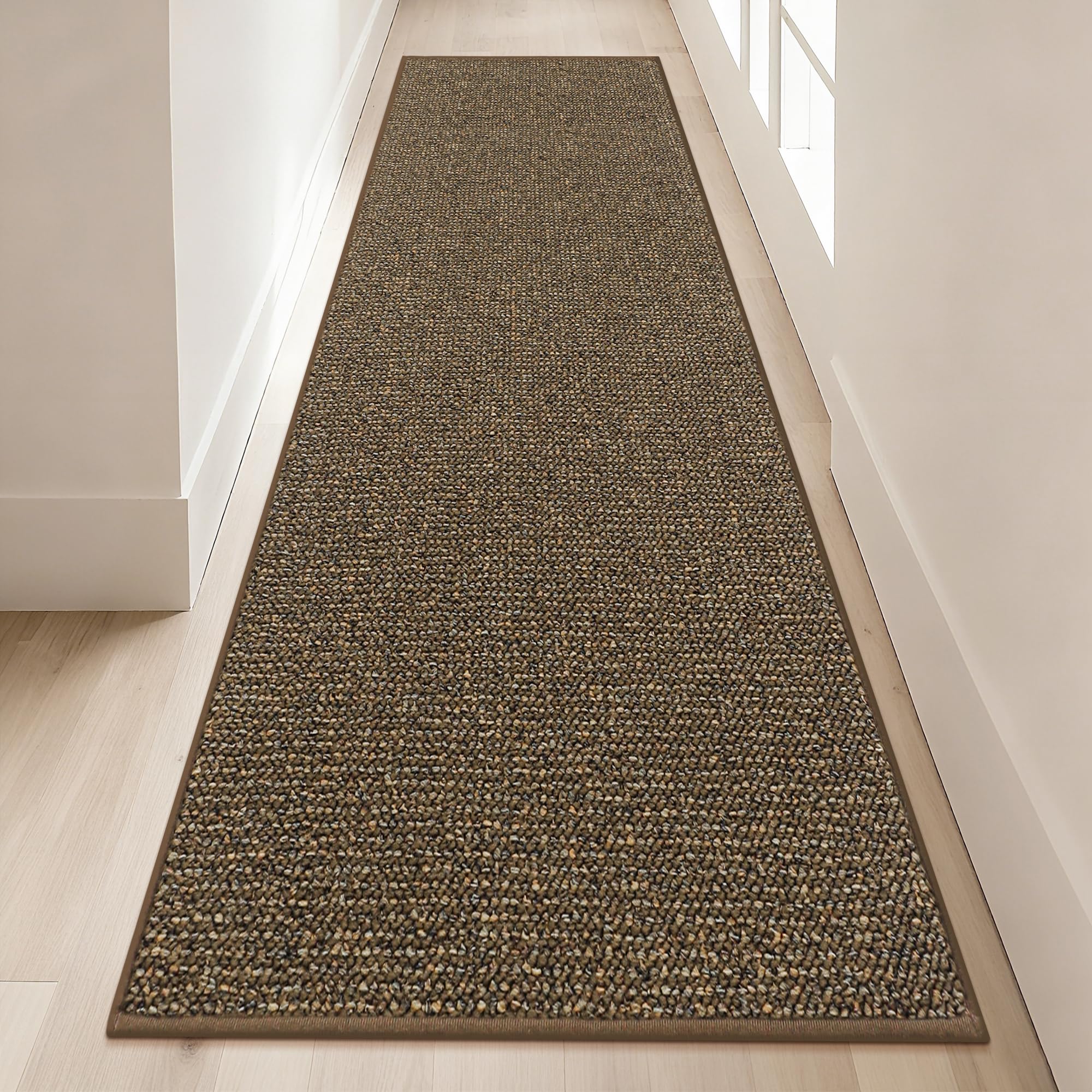 BEQHAUSE Hallway Runner Rugs 2x8, Hallway Rug Non-Slip Washable(Rolled-Up NO Creases), Runner Rug Absorbent Stain Resistant Hall Rug Carpet Runner, Entryway Rugs Floor Mat Laundry Room Rugs, Brown