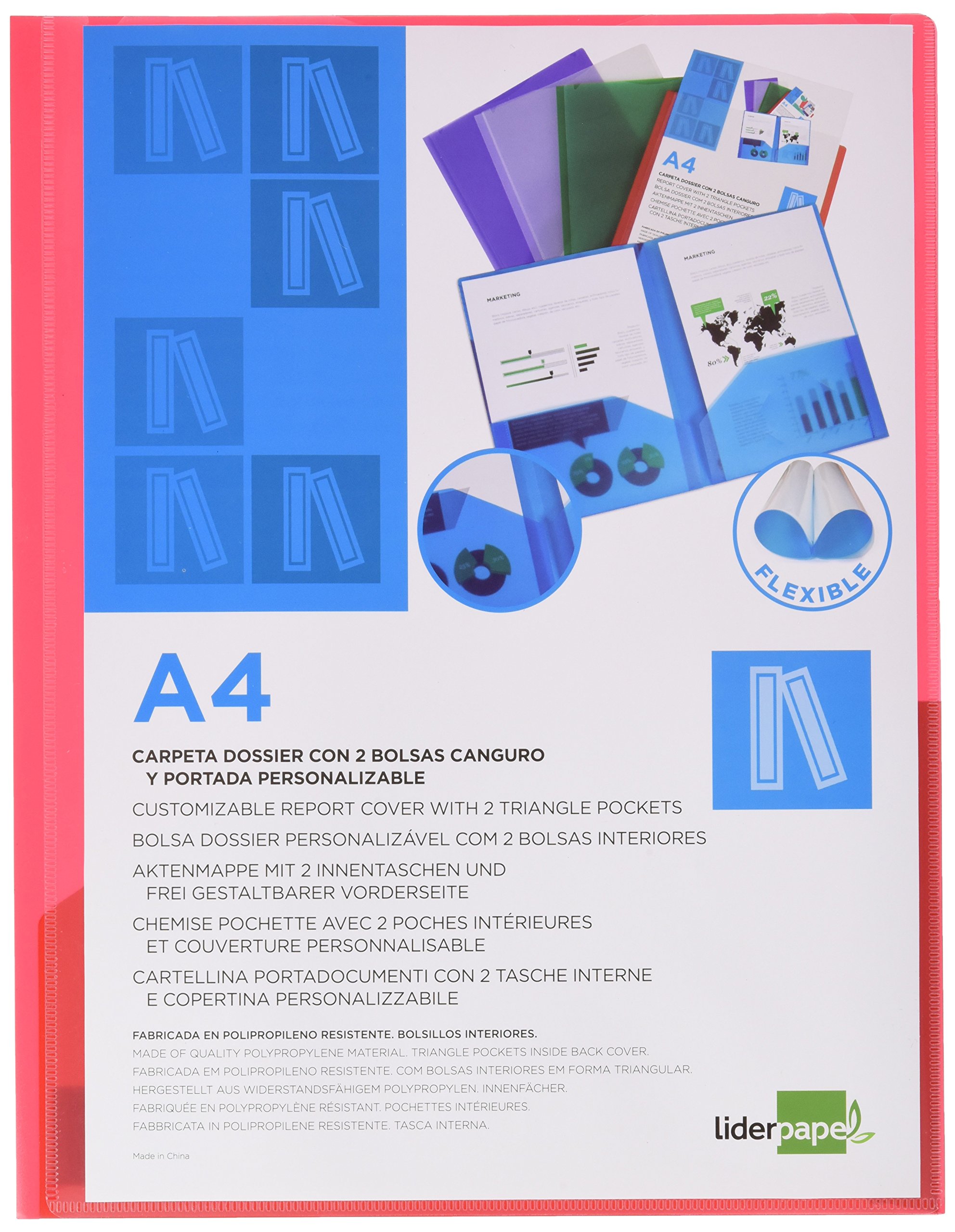 Beautone Dossier Folder Two Bags Kangaroos 45680 Polypropylene DIN A4 Red