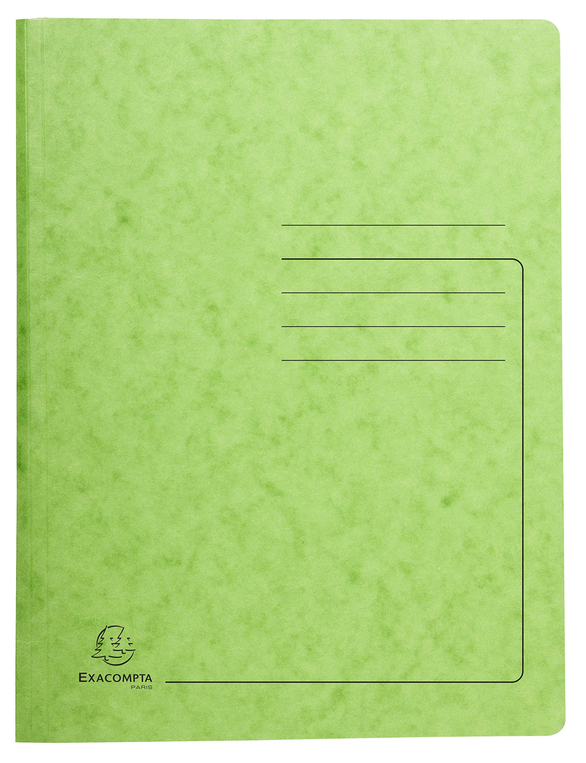 Exacompta - Ref 240233E - Heavyweight Mottled Pressboard Spring Folder - Suitable for A4 Documents, 355gsm Mottled Pressboard, Holds Approx. 300 Sheets - Light Green