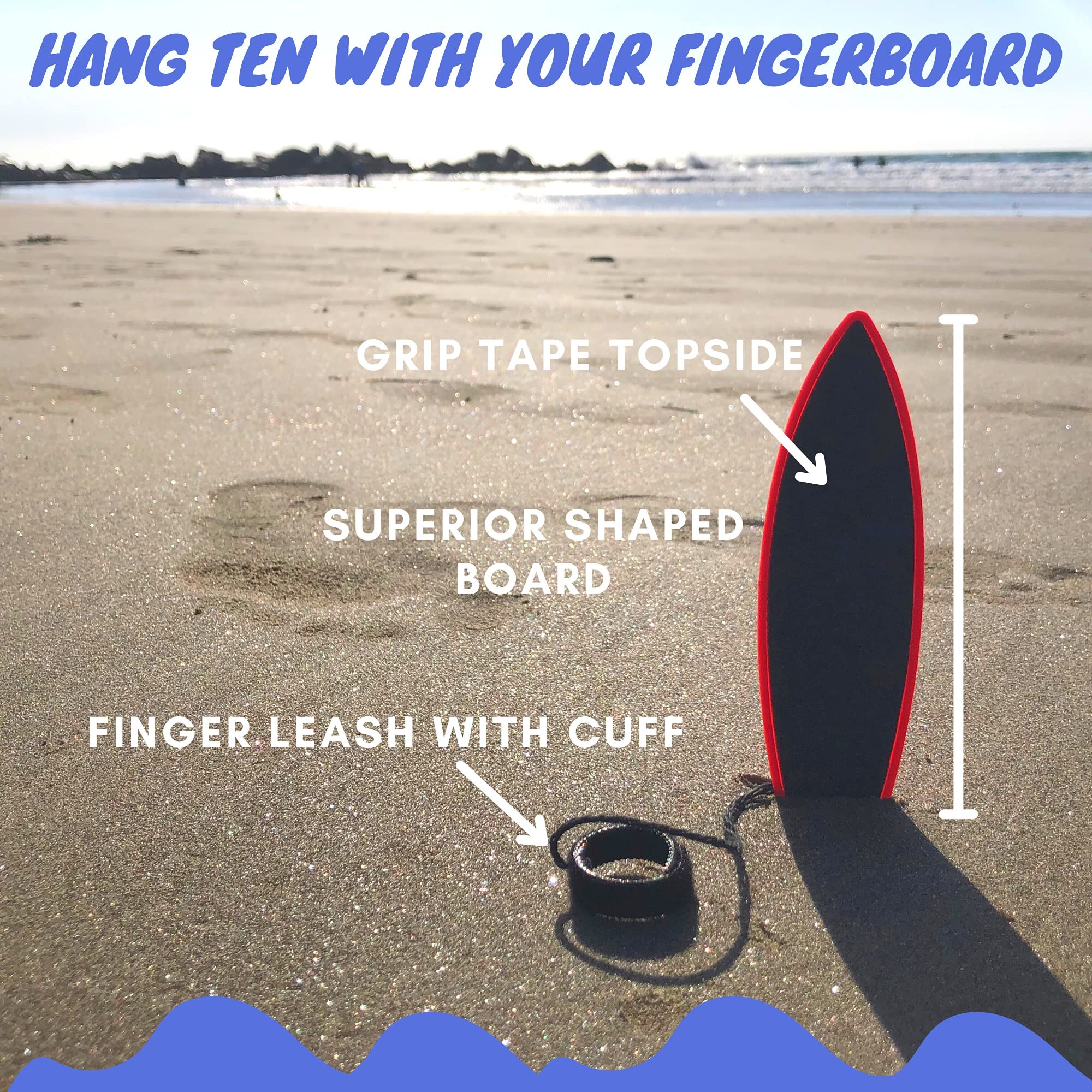 Windeck Finger Surfboard – White Slice Mini Finger Board Toy for Kids & Skaters | Air Surfboard Toy for Car Window Wind Tricks | Includes Grip Tape & Leash | Travel Gift for Surfers & Creative Play