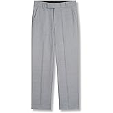 Calvin Klein Boys Flat-Front Suit Dress Pant, Straight Leg Fit & Hemmed Bottom, Belt Loops & Functional Front Pockets