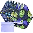 Leekalos Reusable Menstrual Pads - Bamboo Menstrual Cloth Pads | Light Incontinence Pads | Reusable Sanitary Pads - Pack of 6, 1 Cloth Mini Wet Bag