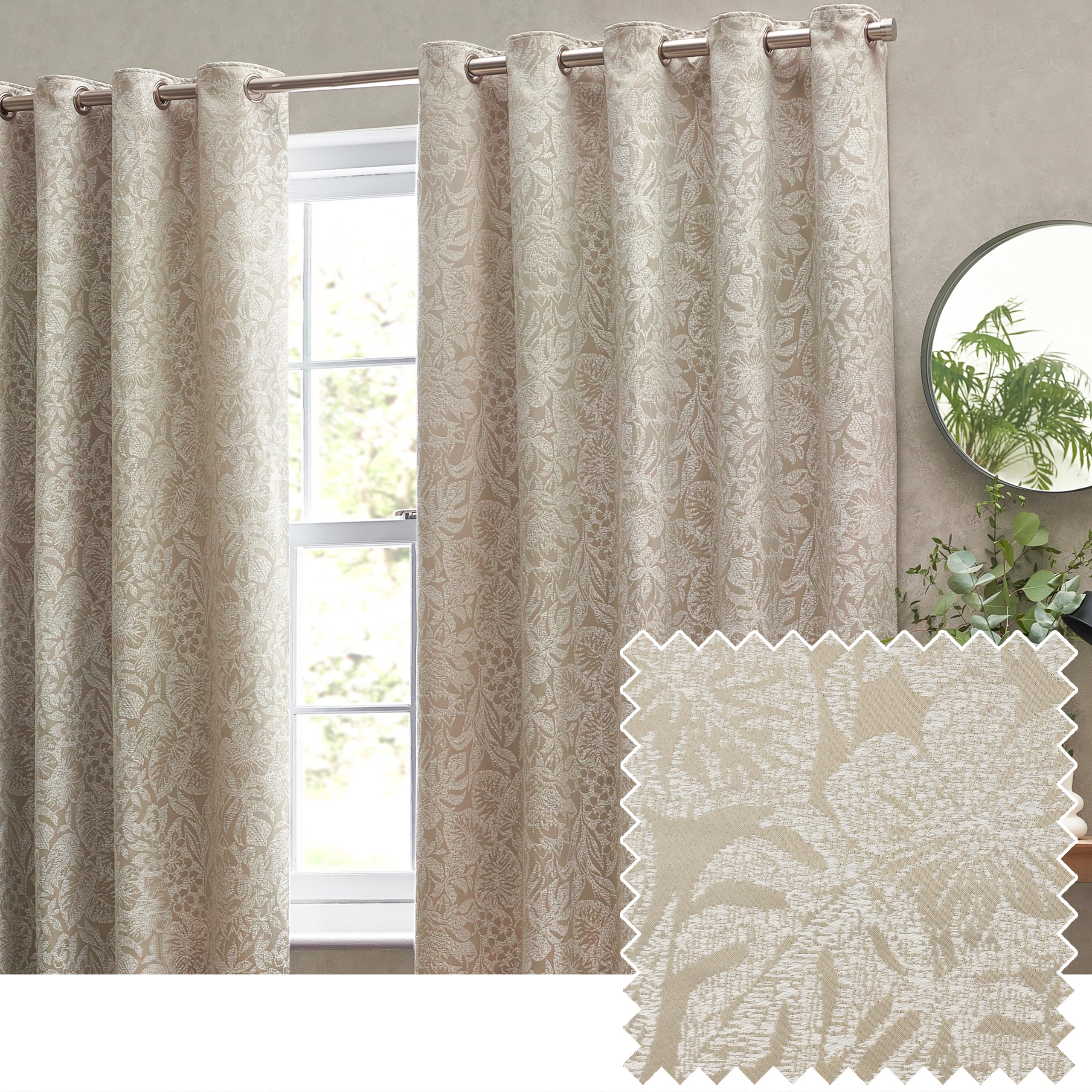 furn. Wylder Nature Bali Botanical Jacquard Eyelet Curtains