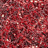 Sukh Christmas Crinkle Cut Paper - Shred Filler as Confetti Paper Stuffing Baskets Filler for Easter Thanksgiving Halloween Wedding Birthday Decorative Craft Box Bags Wrapping Supplies 4.9OZ (Glitter Red)