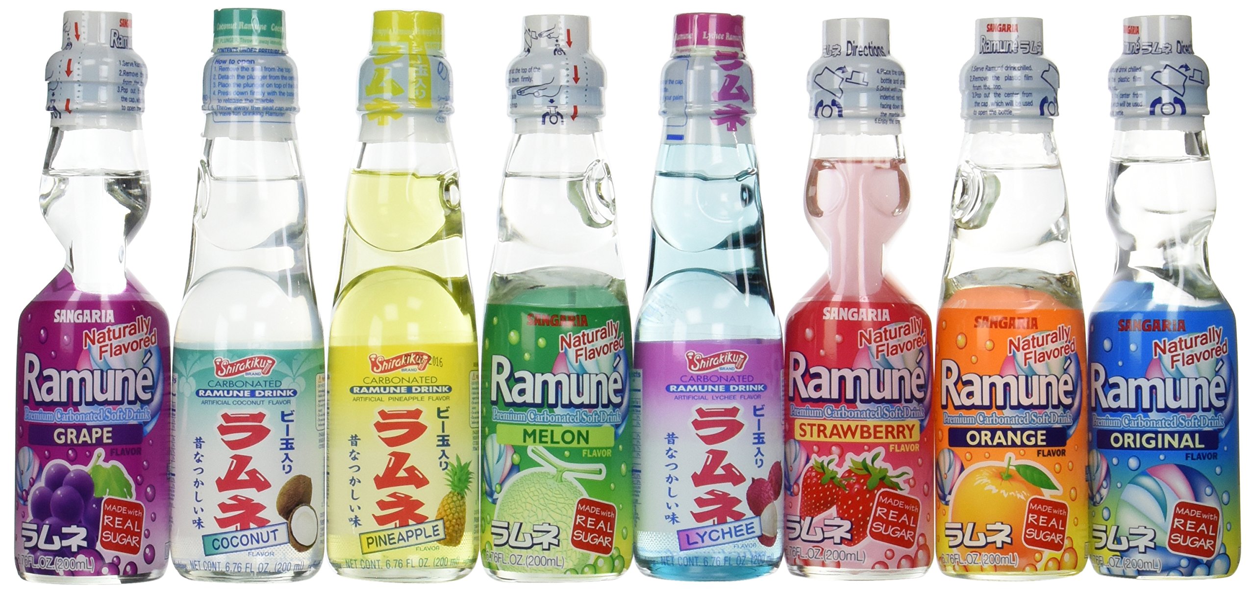 Ramune (Japanese Soda) 6.76 oz Assorted Flavors 6pk Soda