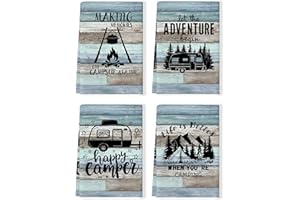 Camping Kitchen Towels, Camping Dish Towels White Absorbent Dishcloth Bonfire Tent Car Tea Towel 16 x 24 Inches with Funny Sa