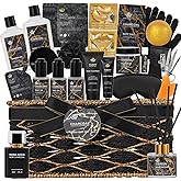 35 Pcs Valentines Day Gifts for Women & Men, Charcoal Bath & Body Gift Basket, Face Skin Care Kit, Self-Care Gift, Diffuser, Shower Gel, Massage Oil, Bath Bomb, Birthday, Christmas, Mother, Husband