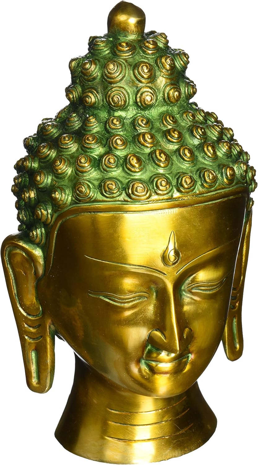 Lord Buddha Head Brass Statue Home & Kitchen