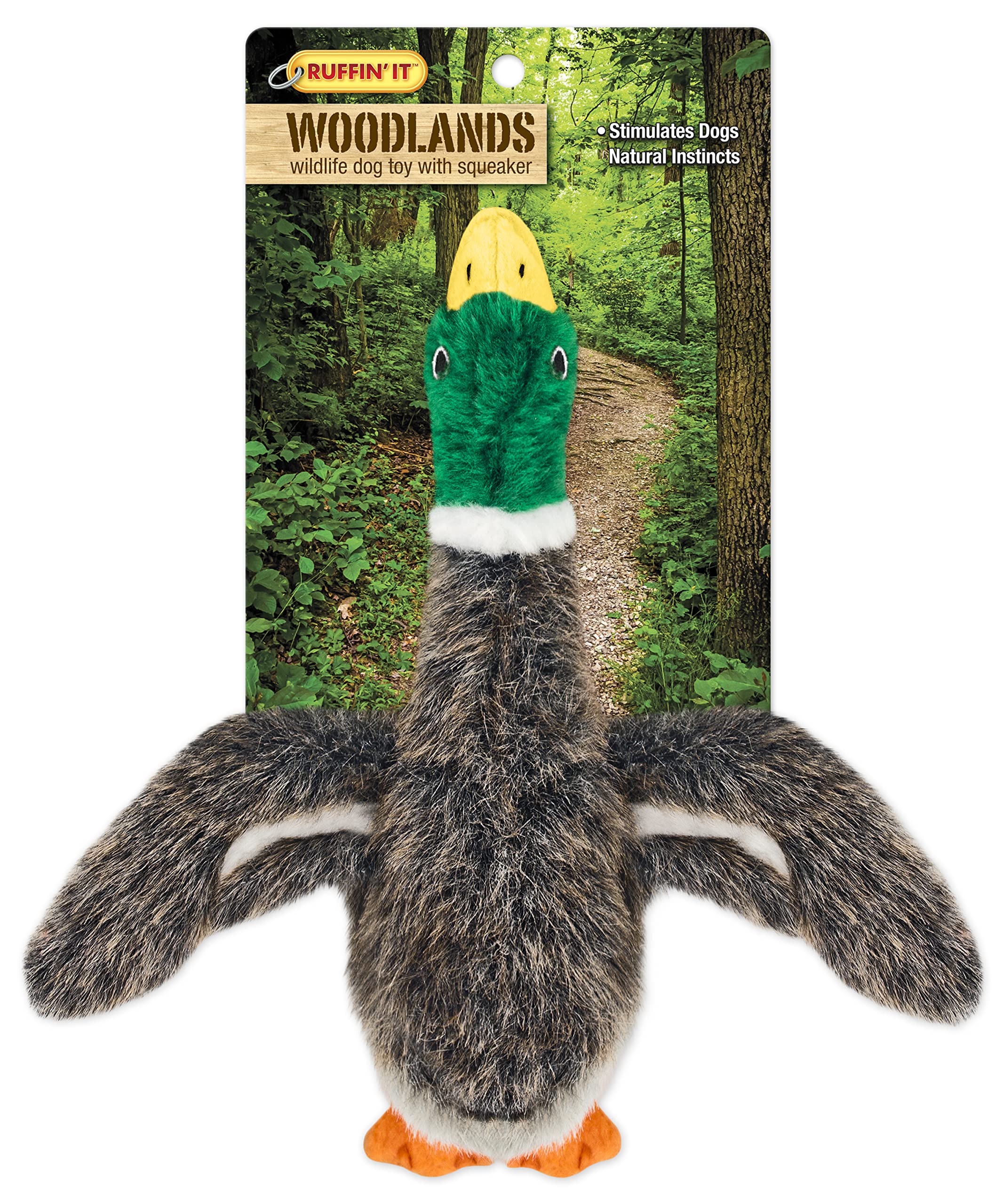 Ruffin' It Woodlands Mallard Stuffed Plush Dog Toy, Small