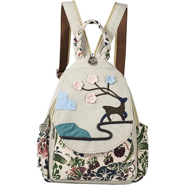 Amazon.com | HUANGGUOSHU Bohemian Hand Knit Mini Backpack  display picture 3