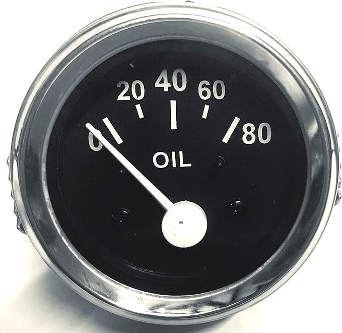 Electrical Oil Pressure Gauge set in Black Face 2" / 52mm in chrome