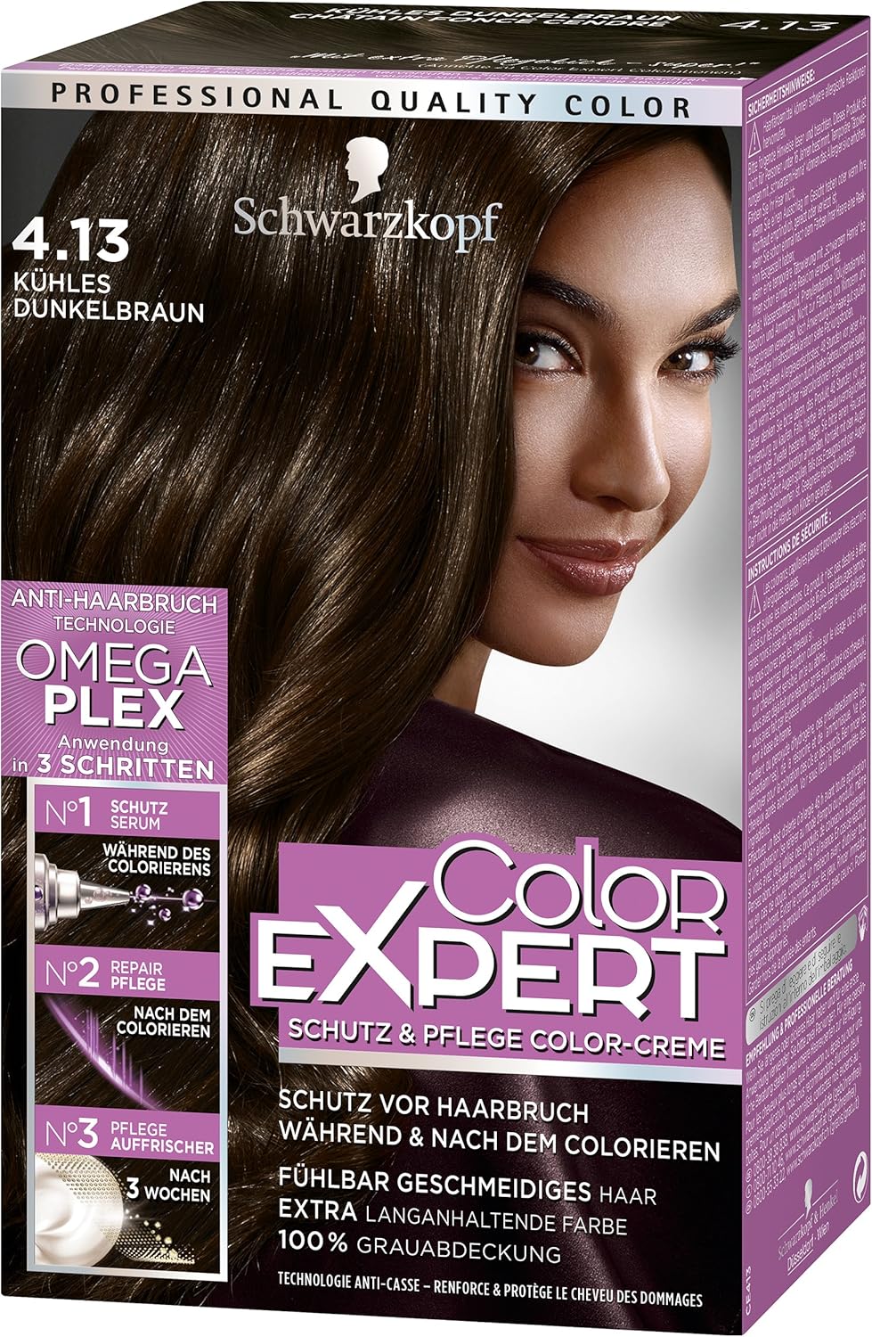 Color Expert Intensive Nourishing Color Creme 4 13 Cool Dark Brown Level 3 66 Ml Pack Of 3 Amazon De Beauty