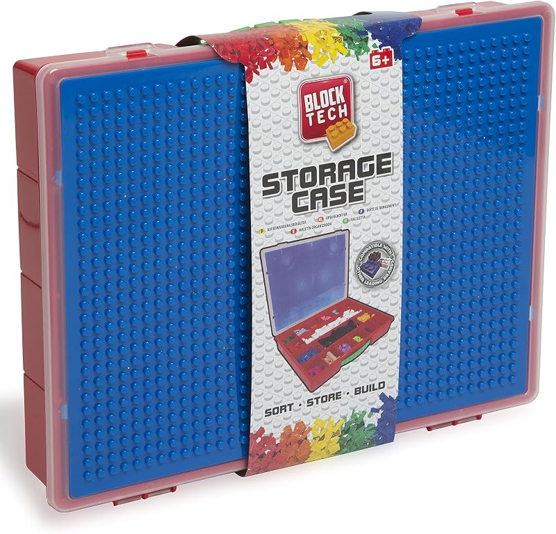 abeec Building Bricks Storage Case with Handle 17 Compartments Base Plate