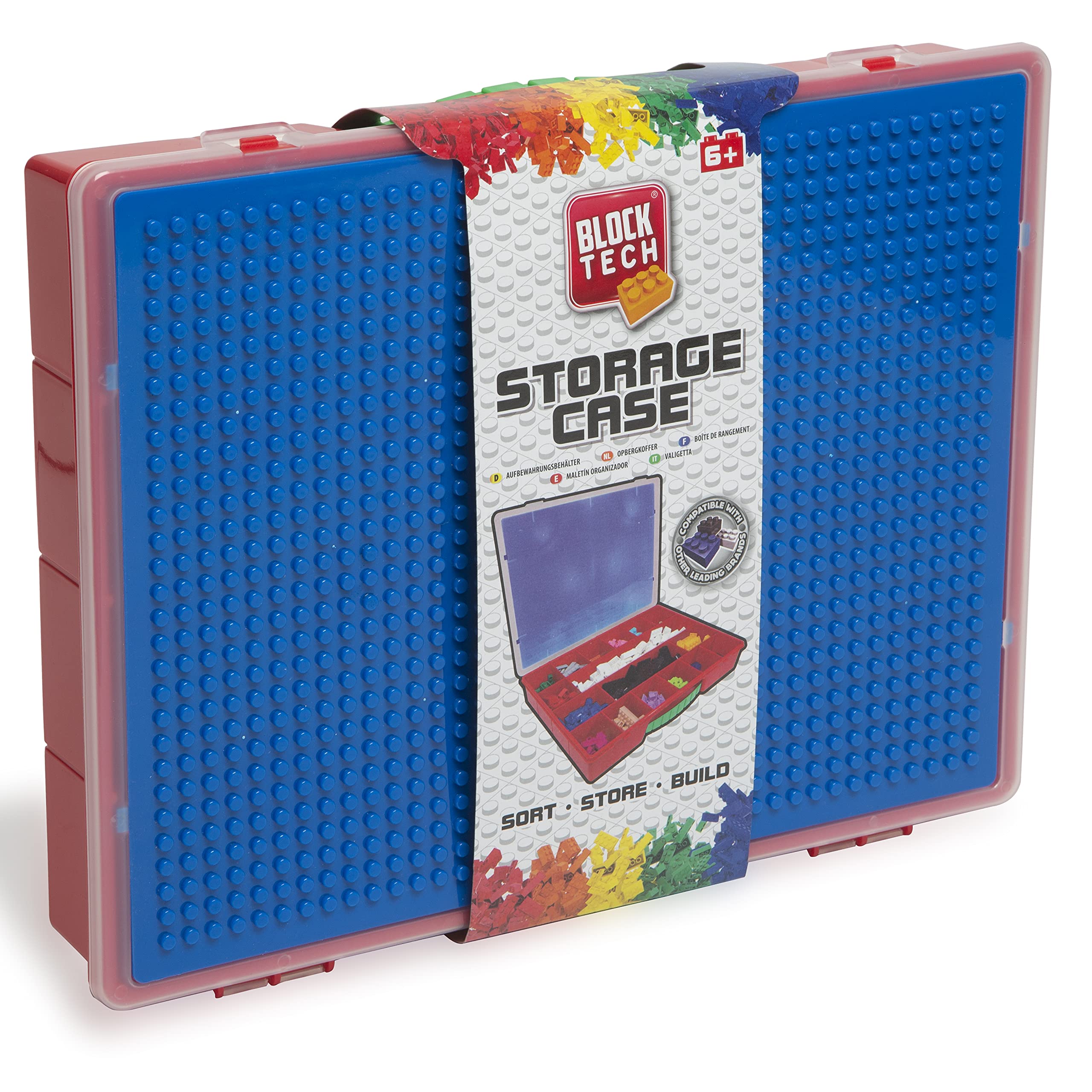 abeec Building Bricks Storage Case with Handle - Carry Case for Kids Building Blocks - Storage Box Includes 17 Storage Compartments and Base Plate for Building Blocks