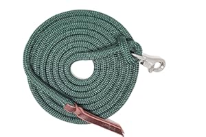 Knotty Girlz 9/16 Double Braid Polyester Yacht Horse Lead Rope Natural Horsemanship with Option of Loop or Snap 12ft. or 14ft. Lengths (Hunter Green, 12 ft. Stainless Steel Trigger Snap)